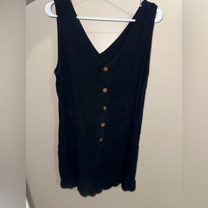 Black button romper
